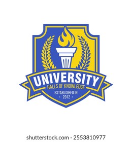 University college school badge logo design vector image. Education badge logo design. University high school emblem