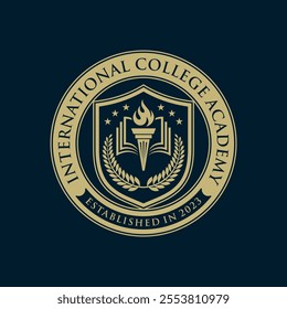 University college school badge logo design vector image. Education badge logo design. University high school emblem