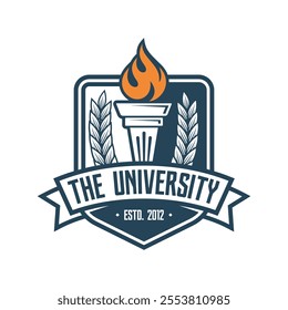 University college school badge logo design vector image. Education badge logo design. University high school emblem