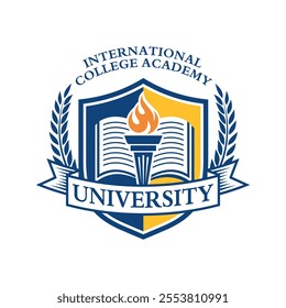 University college school badge logo design vector image. Education badge logo design. University high school emblem