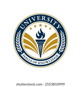 University college school badge logo design vector image. Education badge logo design. University high school emblem