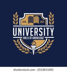 University college school badge logo design vector image. Education badge logo design. University high school emblem