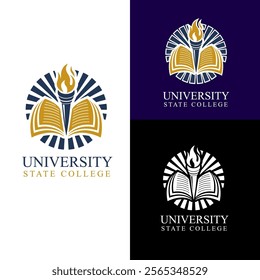 University college school badge logo design vector image. Education badge logo design. University high school emblem