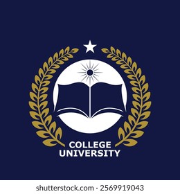 University college school badge logo design. University high school emblem, badge and icon