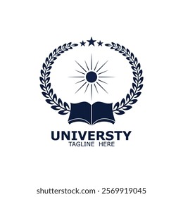 University college school badge logo design. University high school emblem, badge and icon