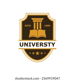 University college school badge logo design. University high school emblem, badge and icon