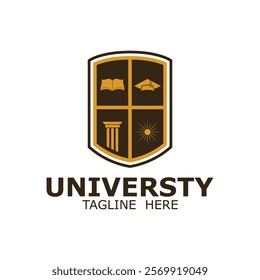 University college school badge logo design. University high school emblem, badge and icon