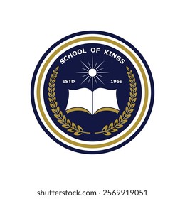 University college school badge logo design. University high school emblem, badge and icon