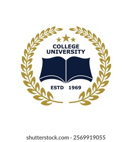 University college school badge logo design. University high school emblem, badge and icon