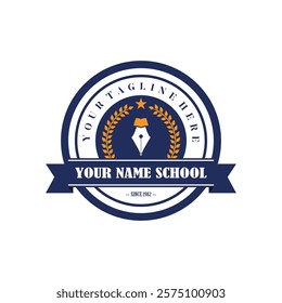 University college school badge logo design vector  Education badge logo design. University high school emblem