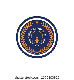 University college school badge logo design vector  Education badge logo design. University high school emblem