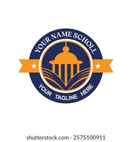 University college school badge logo design vector  Education badge logo design. University high school emblem