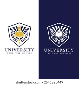 University college school badge logo design vector image. Education badge logo design. University high school emblem