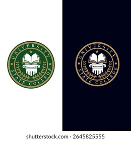 University college school badge logo design vector image. Education badge logo design. University high school emblem