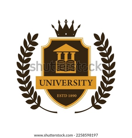 University college school badge logo design vector image. Education badge logo design. University high school emblem