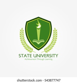 University and college school logo design template. Vector Illustration