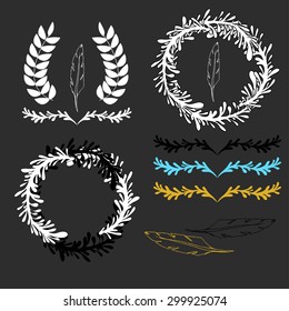 University and College School Logo Emblems.Vector Set of Design Elements.