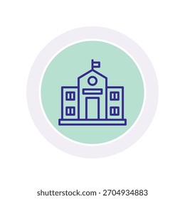 Icono de círculo de color de la universidad, Vector, píxel perfecto, archivo ilustrador 