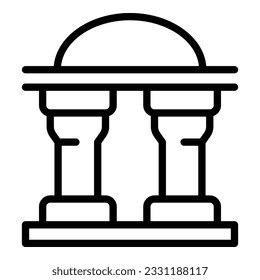 University column icon outline vector. Study office. Museum education