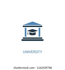 university concept 2 colored icon. Simple blue element illustration. university concept symbol design from Science set. Can be used for web and mobile UI/UX