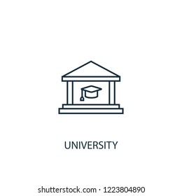 university concept line icon. Simple element illustration. university concept outline symbol design from Science set. Can be used for web and mobile UI/UX