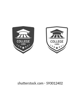 University crests and college school emblems logotypes set vector logos isolated on white 
