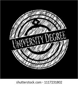 University Degree chalkboard emblem written on a blackboard