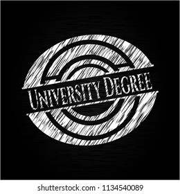 University Degree with chalkboard texture