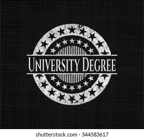 University Degree with chalkboard texture