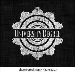University Degree with chalkboard texture