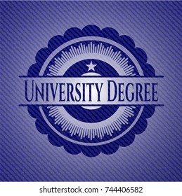 University Degree emblem with jean high quality background