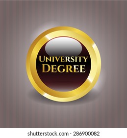 University Degree gold shiny badge