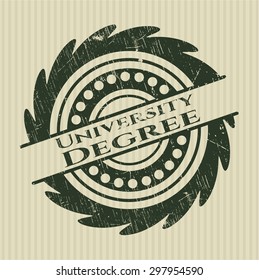 University Degree grunge seal