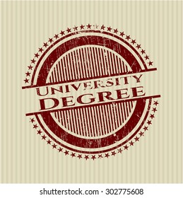 University Degree grunge seal