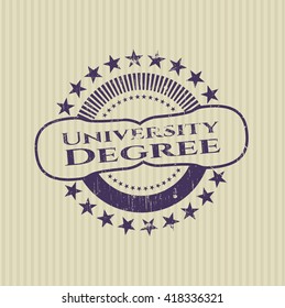 University Degree grunge style stamp
