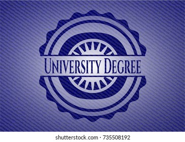 University Degree with jean texture