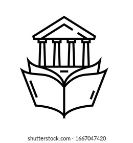University degree line icon, concept sign, outline vector illustration, linear symbol.