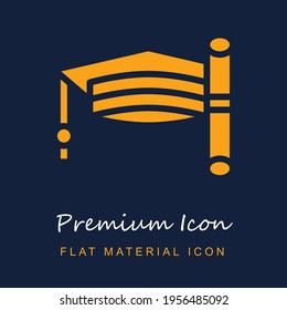 University Degree premium material ui ux isolated vector icon in navy blue and orange colors