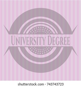 University Degree retro style pink emblem
