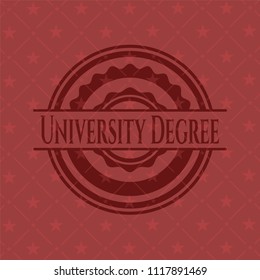 University Degree retro style red emblem