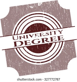 University Degree rubber grunge texture seal