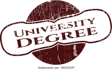 University Degree rubber grunge texture seal