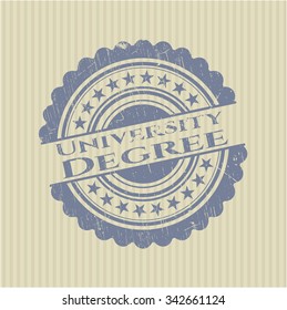 University Degree rubber stamp