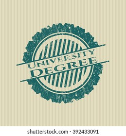 University Degree rubber stamp