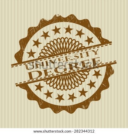 University Degree rubber stamp