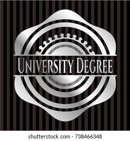 University Degree silver shiny emblem