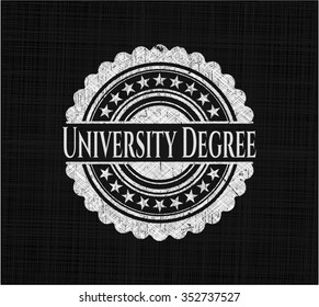 University Degree written with chalkboard texture