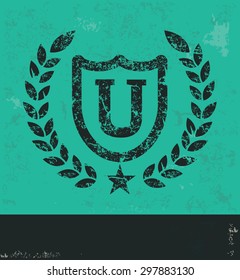 University design on green background,grunge vector