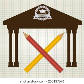 University design over beige background, vector illustration.