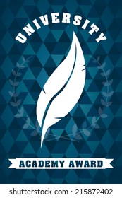 university design over blue  background vector illustration